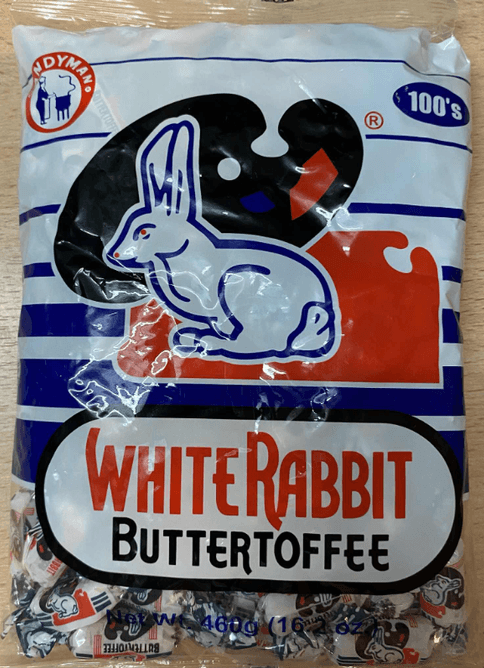 Hovedbilde White Rabbit Butter Toffee Candy100s/500g.