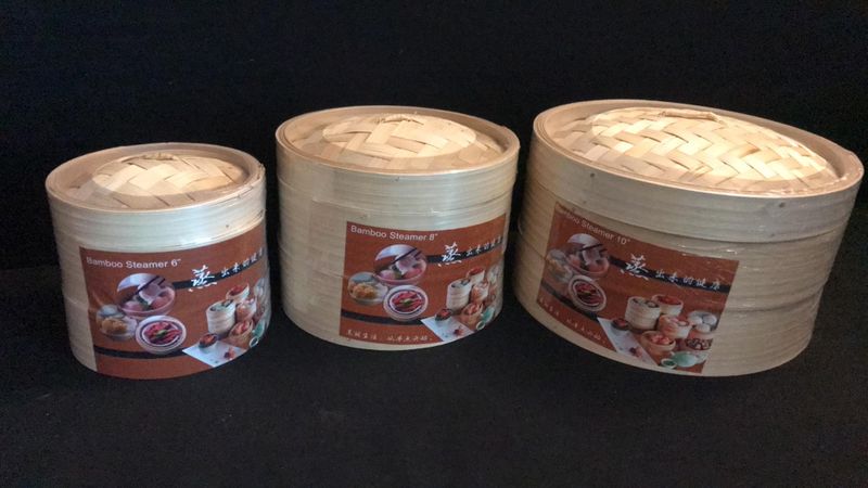Bamboo steamer 8inch (3pcs/set)