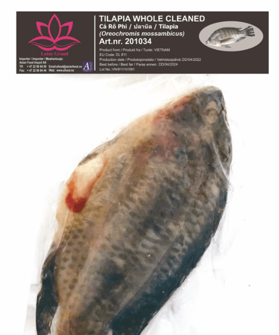 Hovedbilde Tilapia LOTUS whole cleaned (800g+/pc).